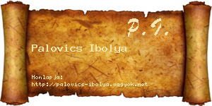 Palovics Ibolya névjegykártya